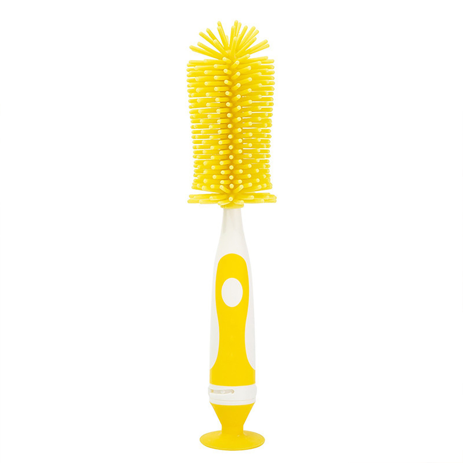 Kuber Industries Long Handle Bottle Brush|360 Degree Soft Bristle Base Detachable Baby Bottle Cleaner,10 Inch (Yellow)