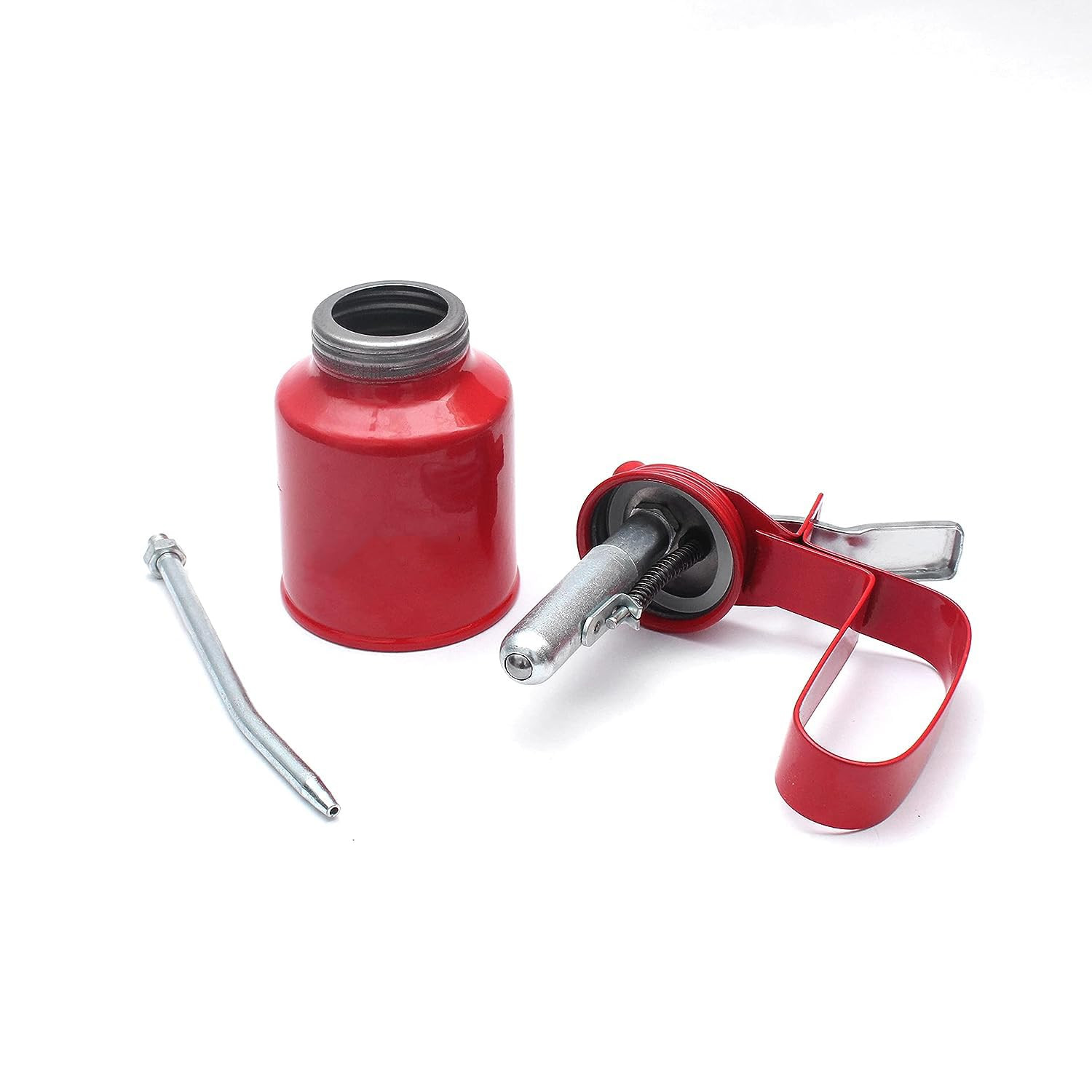 Kuber Industries Lubricant Dispenser|Pint Oil Can|Oil Can for Vehicles|Oil CanPump Oiler with Fixed Spout| All Lubrication Need (Red)