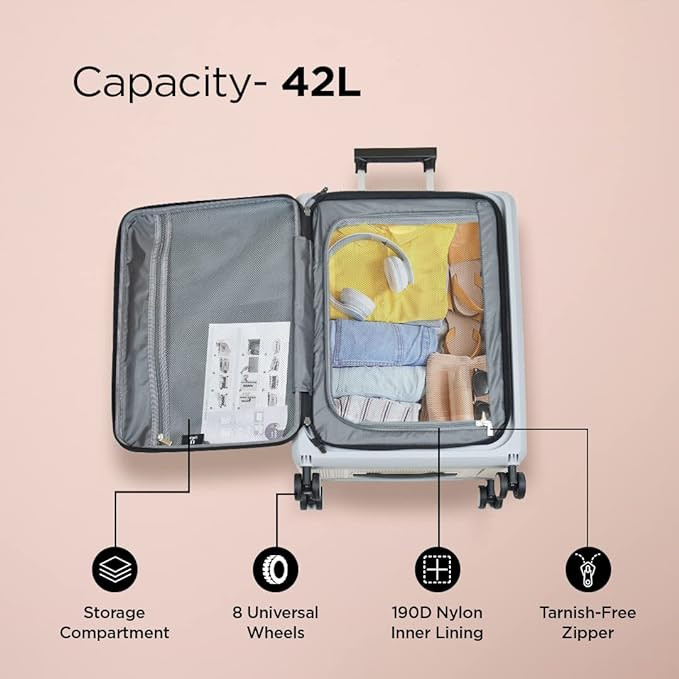 Kuber Industries Luggage Bag | Trolley Bags for Travel | Collapsible Luggage Bag | Travelling Bag | Trolley Bags for Suitcase | Lightweight Luggage Bag | 20 Inch | Khakhi Gray
