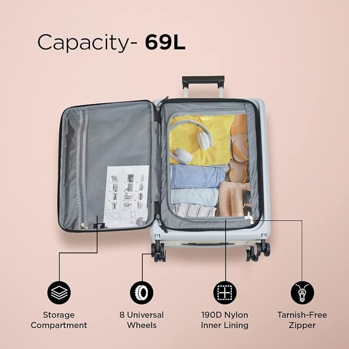 Kuber Industries Luggage Bag | Trolley Bags for Travel | Collapsible Luggage Bag | Travelling Bag | Trolley Bags for Suitcase | Lightweight Luggage Bag | 24 Inch | Khakhi Gray