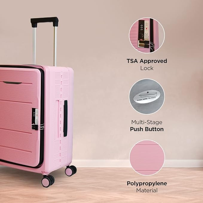 Kuber Industries Luggage Bag | Trolley Bags for Travel | Collapsible Luggage Bag | Travelling Bag | Trolley Bags for Suitcase | Lightweight Luggage Bag | 20C-24C Inch | Coffee