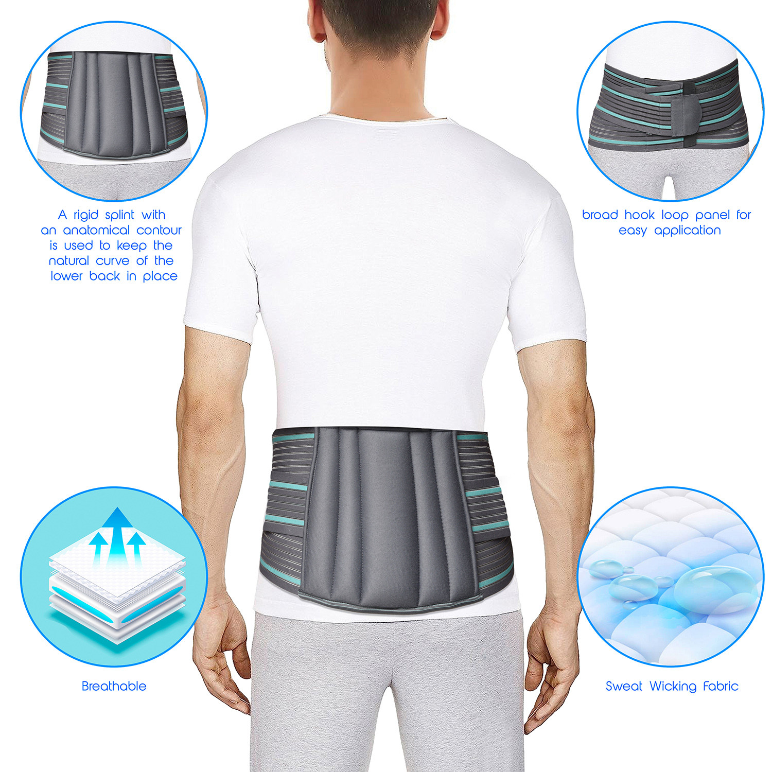 Kuber Industries Lumbar Sacral Belt | Spondylitis Back Pain Belt |Pregnancy Belt | Contoured Belt | Fat Reduction Belt | Lumbo Sacral Belt | Size-S | Gray