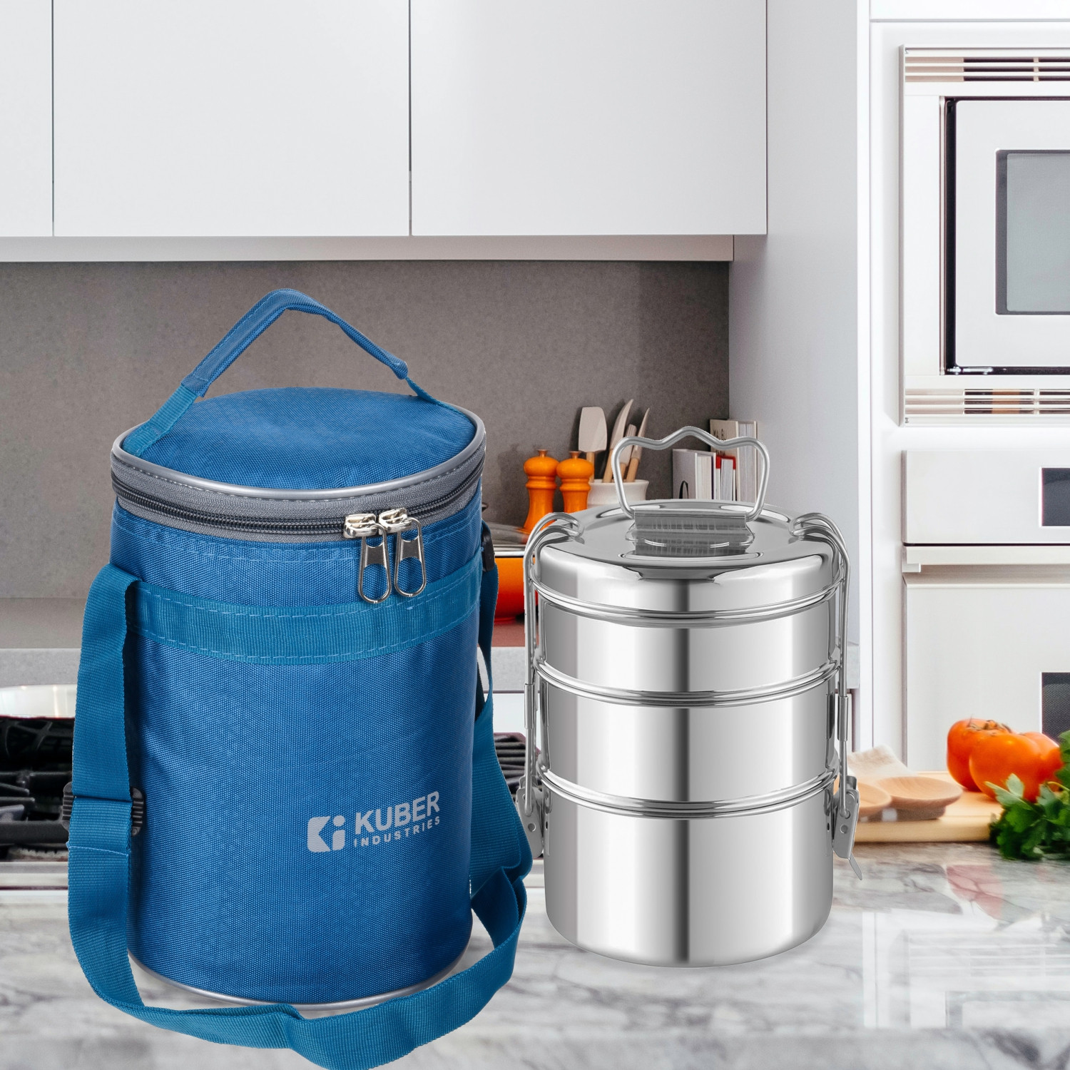 Kuber Industries Lunch Bag  Lunch Bag for Office  Lunch Bag for College  Reusable Lunch Bag  Lunch Bag for Adults  Lunch Bag with Handle  Insulated Lunch Bag  Sky Blue