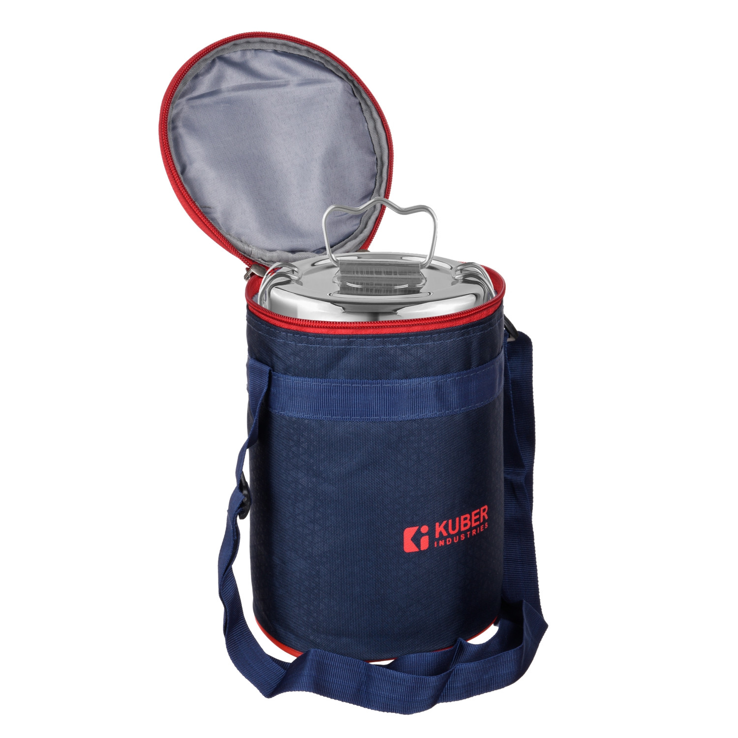 Kuber Industries Lunch Bag  Lunch Bag for Office  Lunch Bag for College  Reusable Lunch Bag  Lunch Bag for Adults  Lunch Bag with Handle  Insulated Lunch Bag  Navy Blue