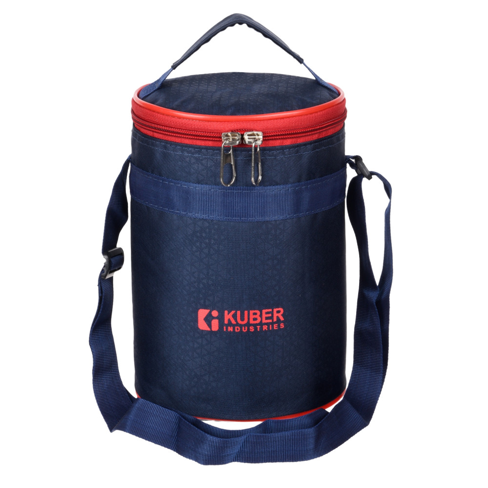 Kuber Industries Lunch Bag | Lunch Bag for Office | Lunch Bag for College | Reusable Lunch Bag | Lunch Bag for Adults | Lunch Bag with Handle | Insulated Lunch Bag | Navy Blue