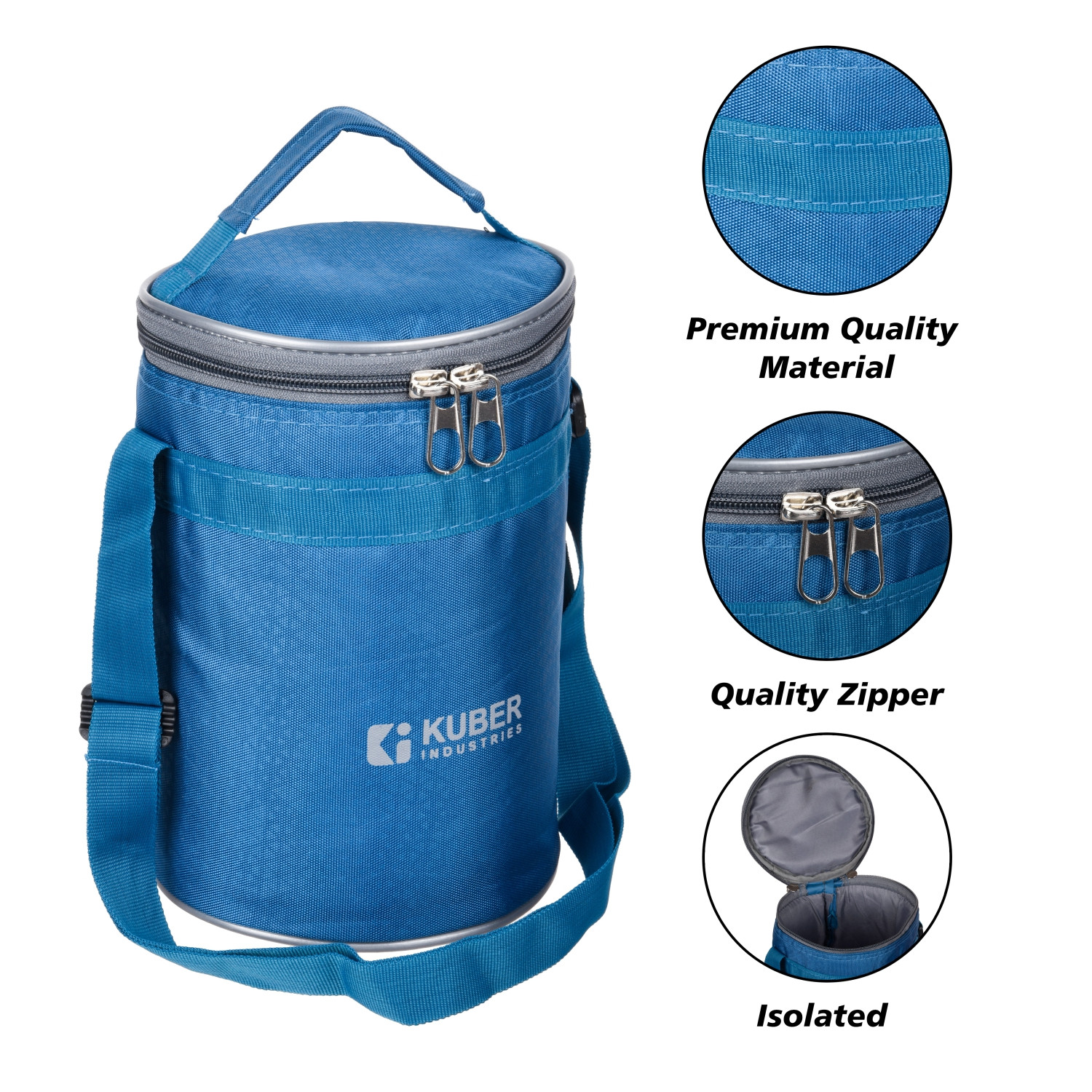 Kuber Industries Lunch Bag | Lunch Bag for Office | Lunch Bag for College | Reusable Lunch Bag | Lunch Bag for Adults | Lunch Bag with Handle | Insulated Lunch Bag | Sky Blue