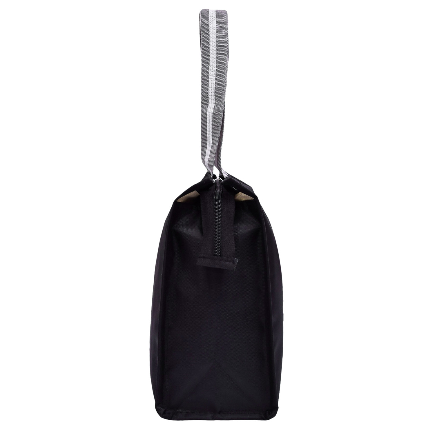 Kuber Industries Lunch Bag  Parachute Lunch Bag  Lunch Bag for Office  Lunch Bag for College  Lunch Bag for Adults  Zipper Lunch Bag with Handle  The Lunch Bag  Black