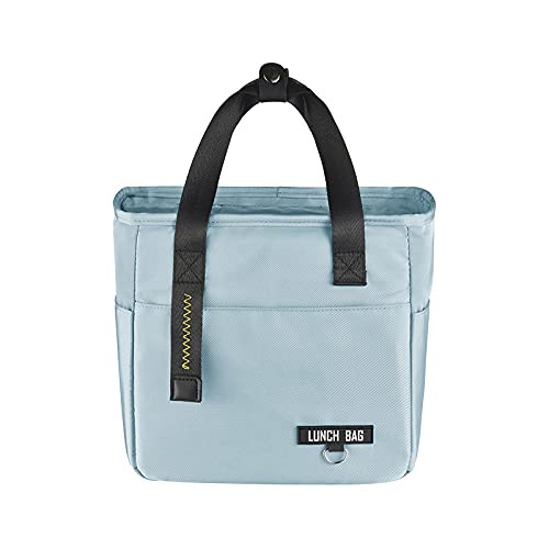 Kuber Industries Lunch Bag | Tiffin Storage Bag | Office Lunch Bag with Handle | Lunch Bag for Camping | Front Pocket Lunch Bag | Thermal Insulated Lunch Bag | RH253-BLE | Aqua Blue