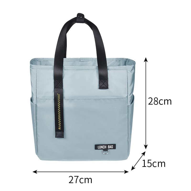 Kuber Industries Lunch Bag | Tiffin Storage Bag | Office Lunch Bag with Handle | Lunch Bag for Camping | Front Pocket Lunch Bag | Thermal Insulated Lunch Bag | RH253-BLE | Aqua Blue