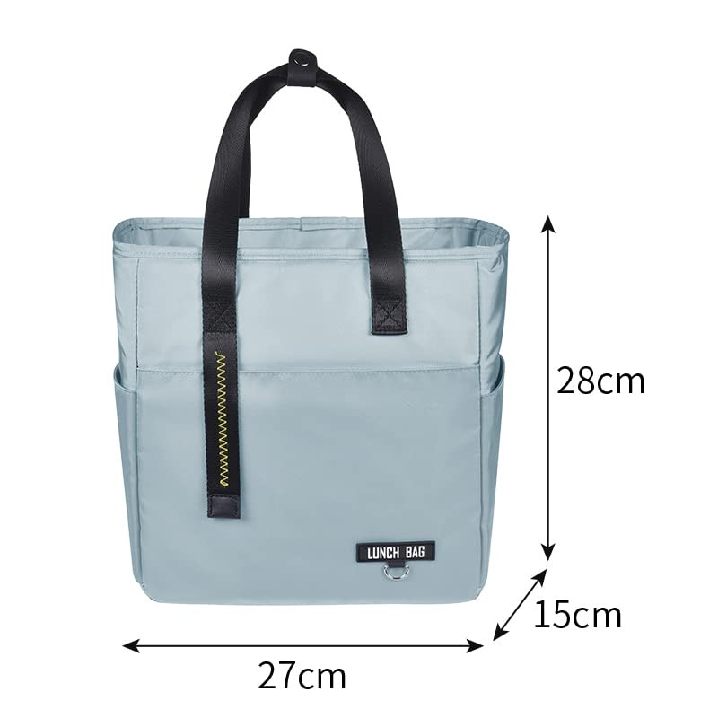 Kuber Industries Lunch Bag | Tiffin Storage Bag | Office Lunch Bag with Handle | Lunch Bag for Camping | Front Pocket Lunch Bag | Thermal Insulated Lunch Bag | RH253-BLE | Aqua Blue