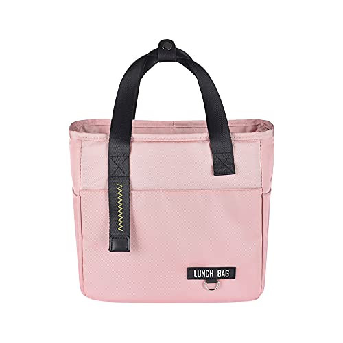 Kuber Industries Lunch Bag | Tiffin Storage Bag | Office Lunch Bag with Handle | Lunch Bag for Camping | Front Pocket Lunch Bag | Thermal Insulated Lunch Bag | RH253-PNK | Pink