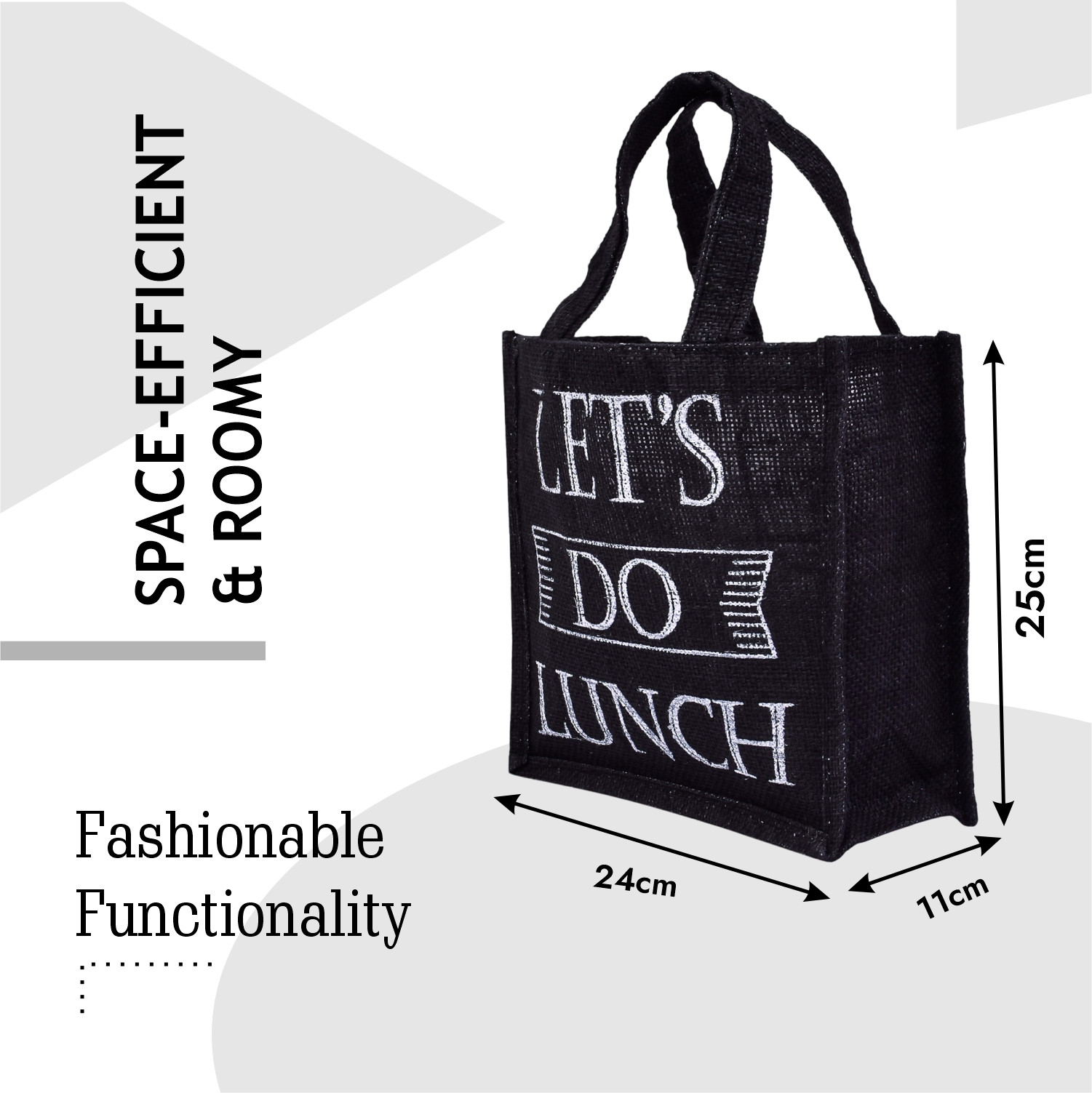 Kuber Industries Lunch Bag & Bottle Bag Combo Set | Lunch & Bottle Organizer Set | Lunch & Bottle Storage Set | Jute Carry Bags | Office Lunch Bag Set |Multi