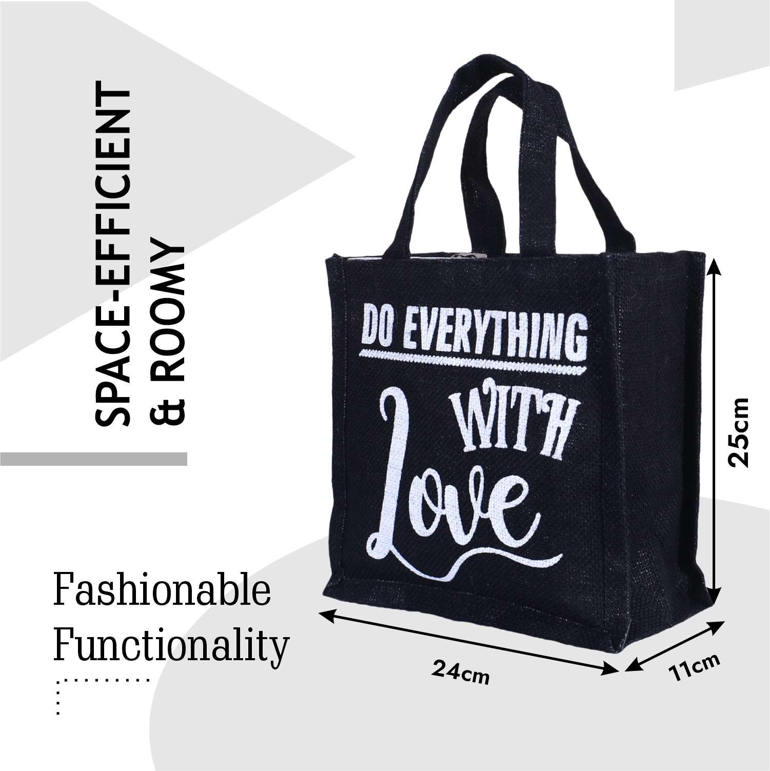 Kuber Industries Lunch Bag & Bottle Bag Combo Set | Lunch & Bottle Organizer Set | Lunch & Bottle Storage Set | Jute Carry Bags | Office Lunch Bag Set | Multi