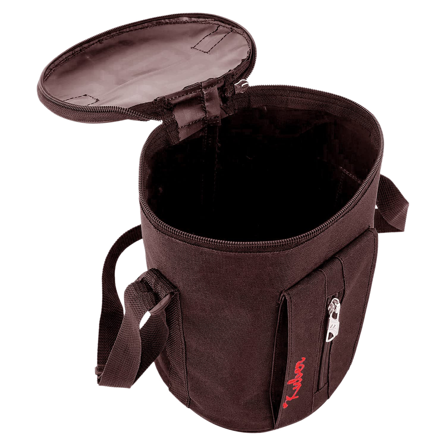 Kuber Industries Lunch Bag|Canvas waterproof Tiffin Bag for Office|Adjustable Shoulder Strap with One Small Zipper Pocket (Brown)