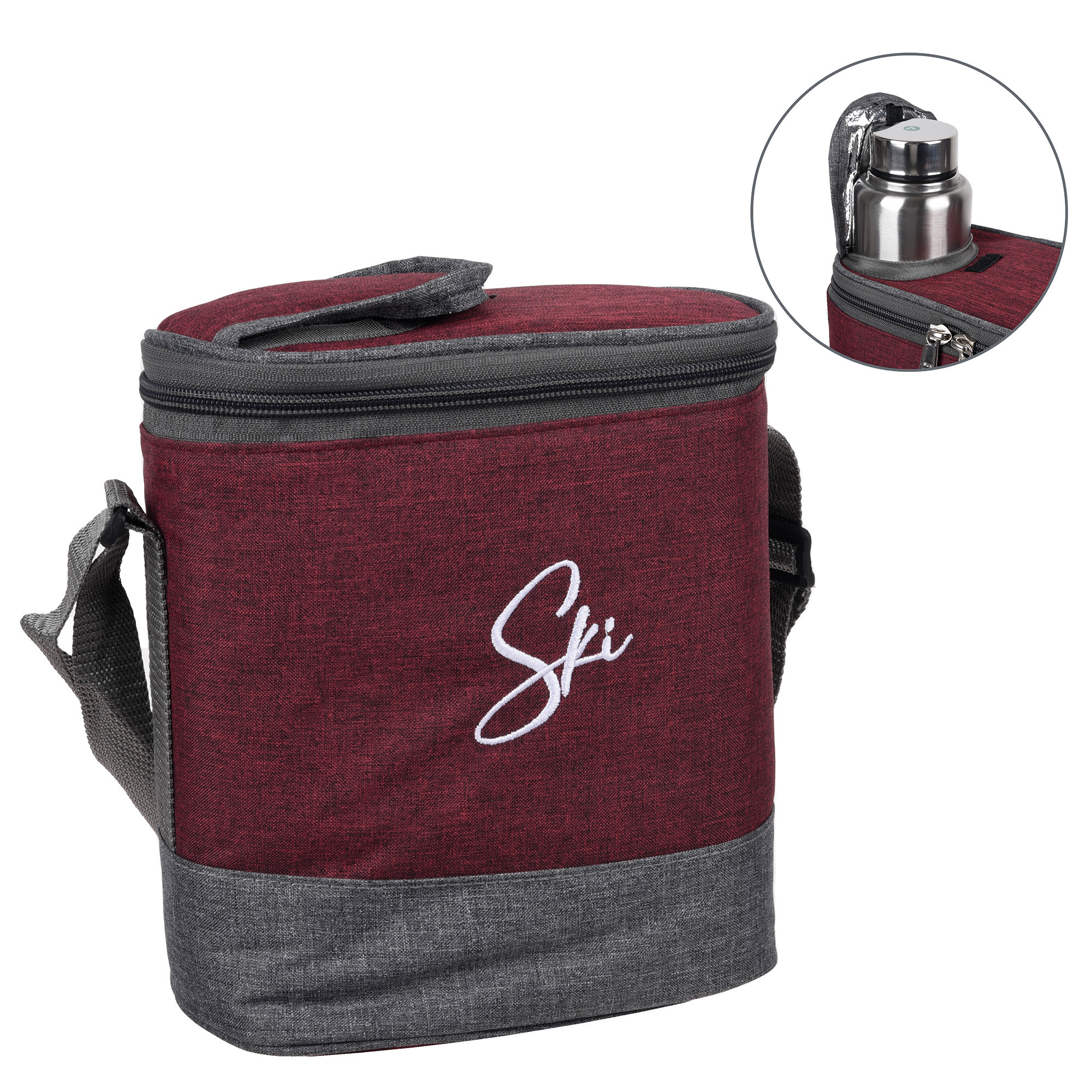 Kuber Industries Lunch Box Set  Lunch Box for Adult  Older Kids  3 Containers  Bottle Lunch Box Set  Lunch Box for office  Lunch Box for Collage  Clip Lock Lunch Set  Set of 6  Maroon