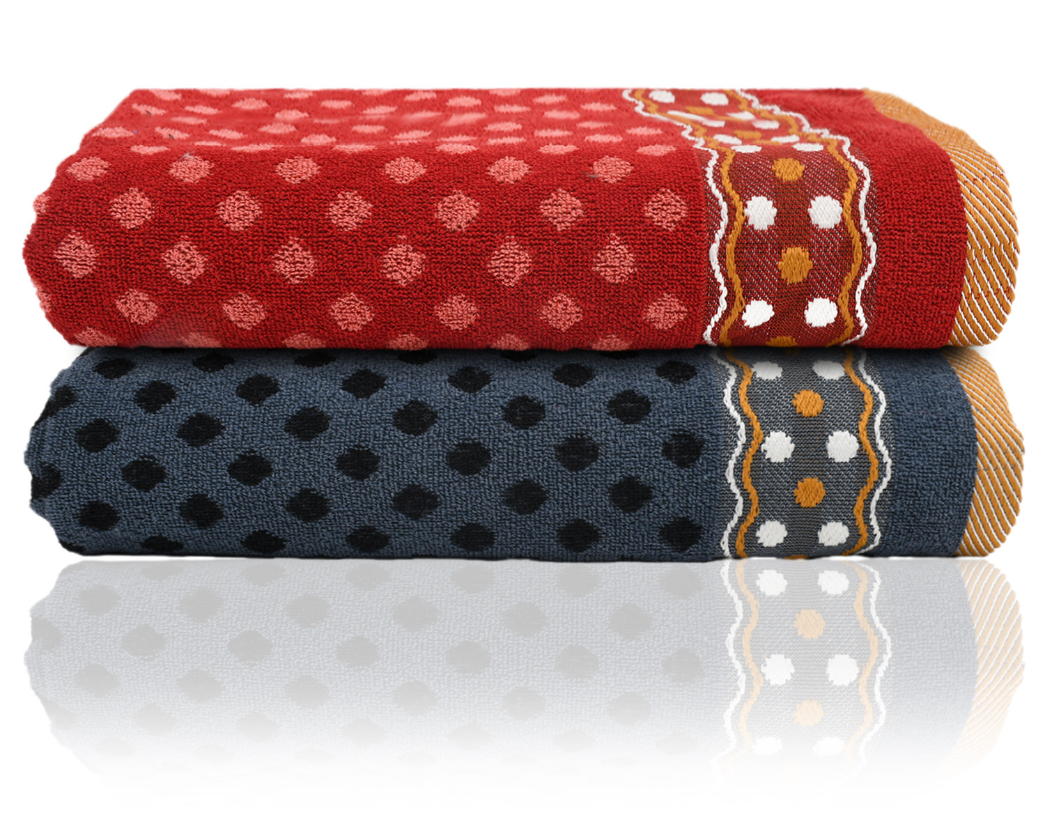 Kuber Industries Luxurious Dot Printed Soft Cotton Bath Towel Perfect for Daily Use, 30