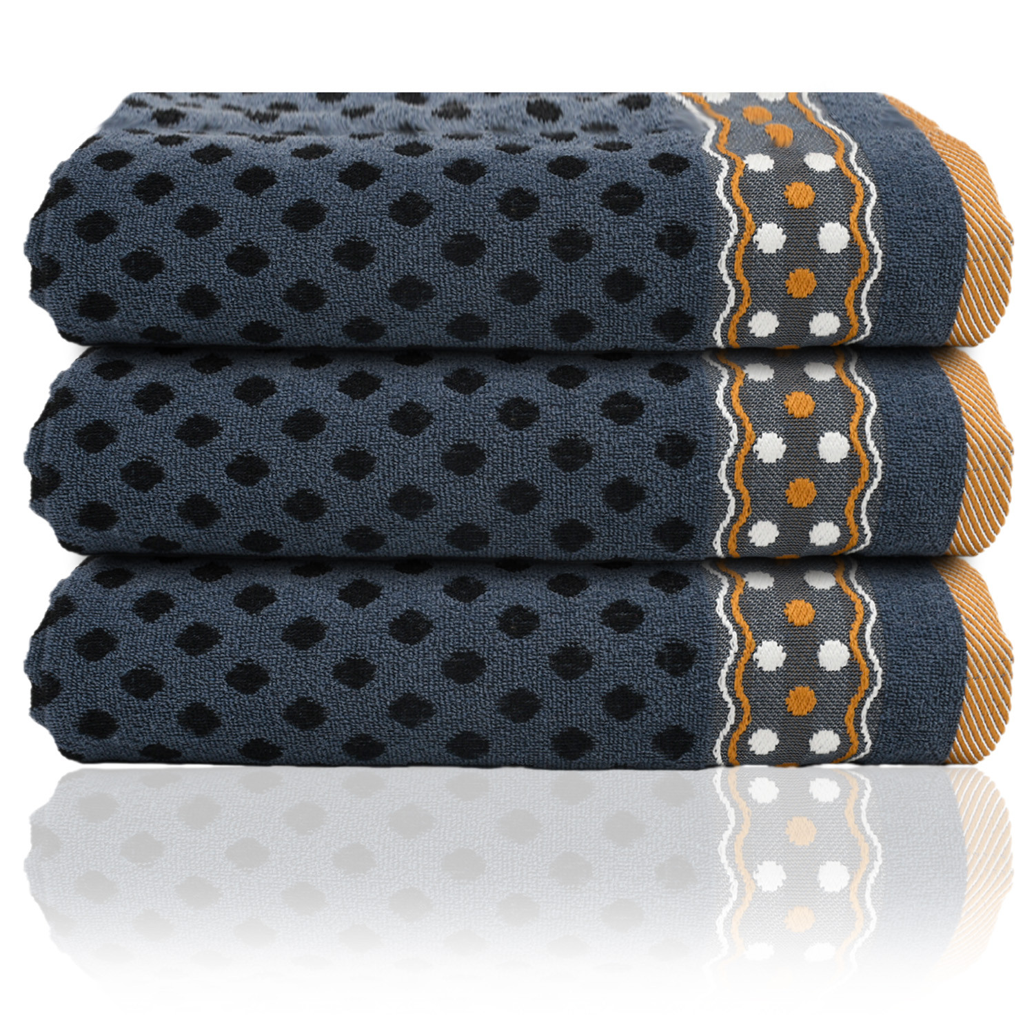 Kuber Industries Luxurious Dot Printed Soft Cotton Bath Towel Perfect for Daily Use, 30