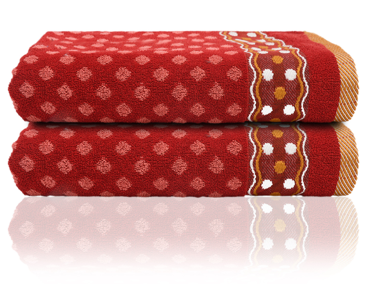 Kuber Industries Luxurious Dot Printed Soft Cotton Bath Towel Perfect for Daily Use, 30