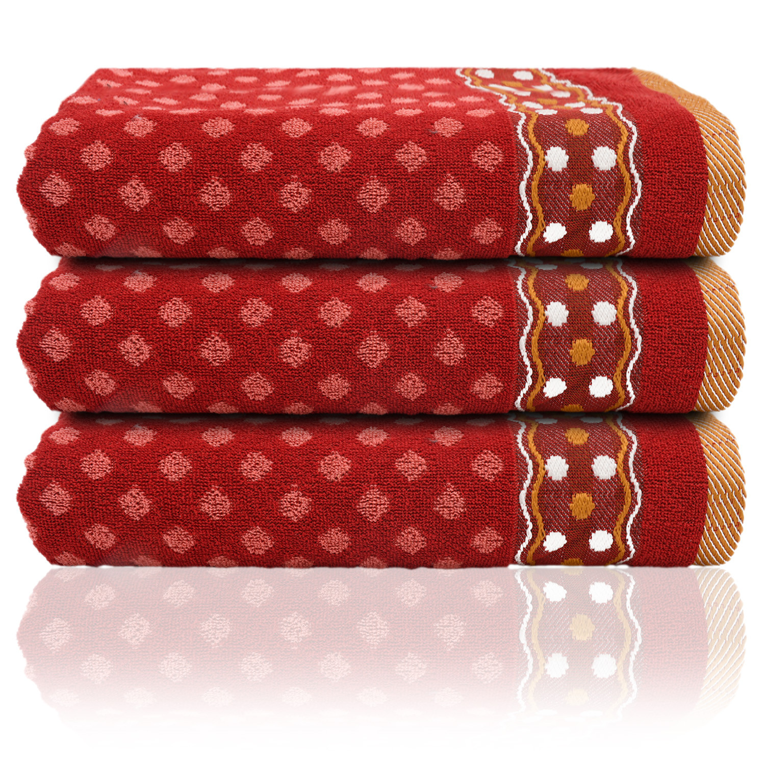 Kuber Industries Luxurious Dot Printed Soft Cotton Bath Towel Perfect for Daily Use, 30