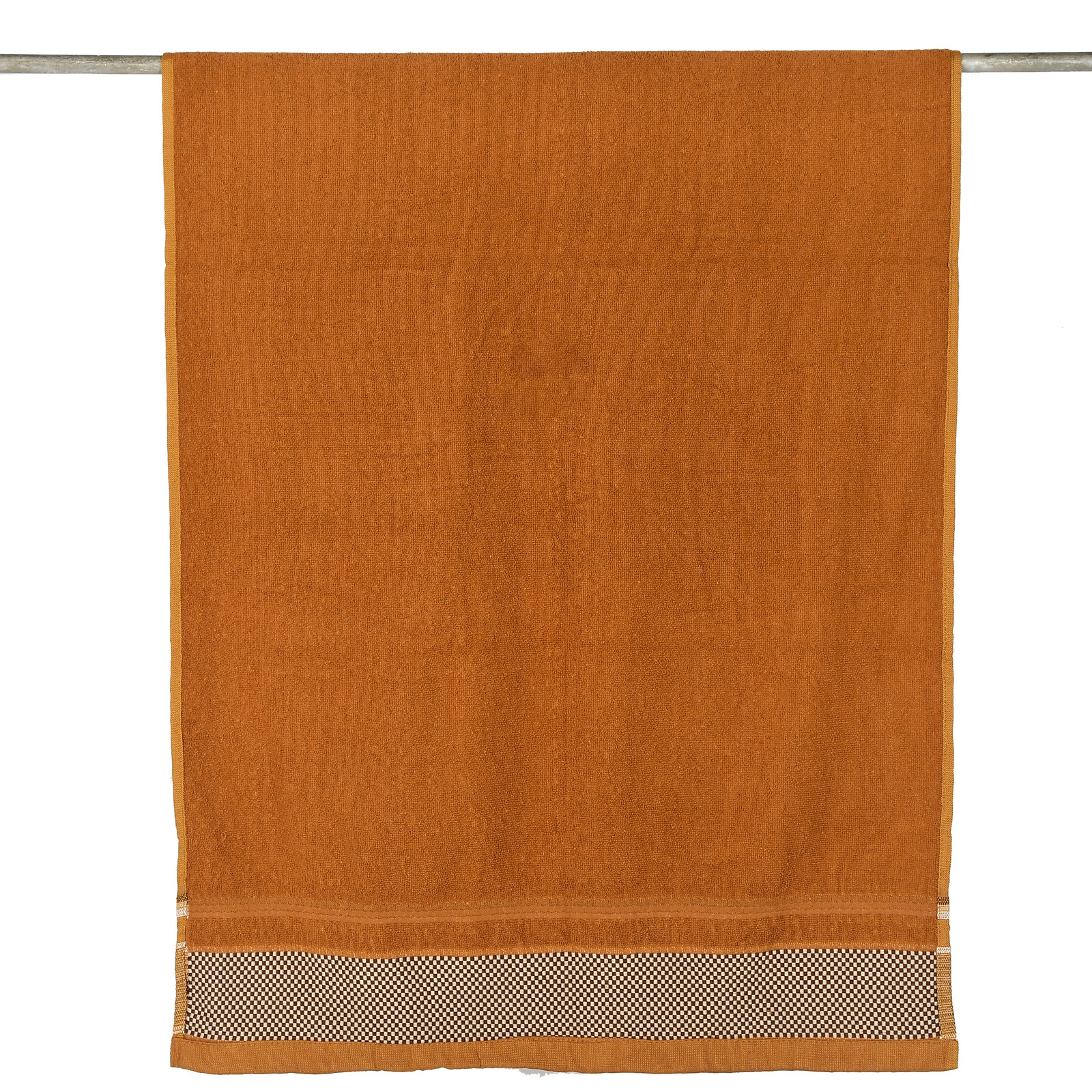 Kuber Industries Luxurious, Soft Cotton Bath Towel With Check Border, 30