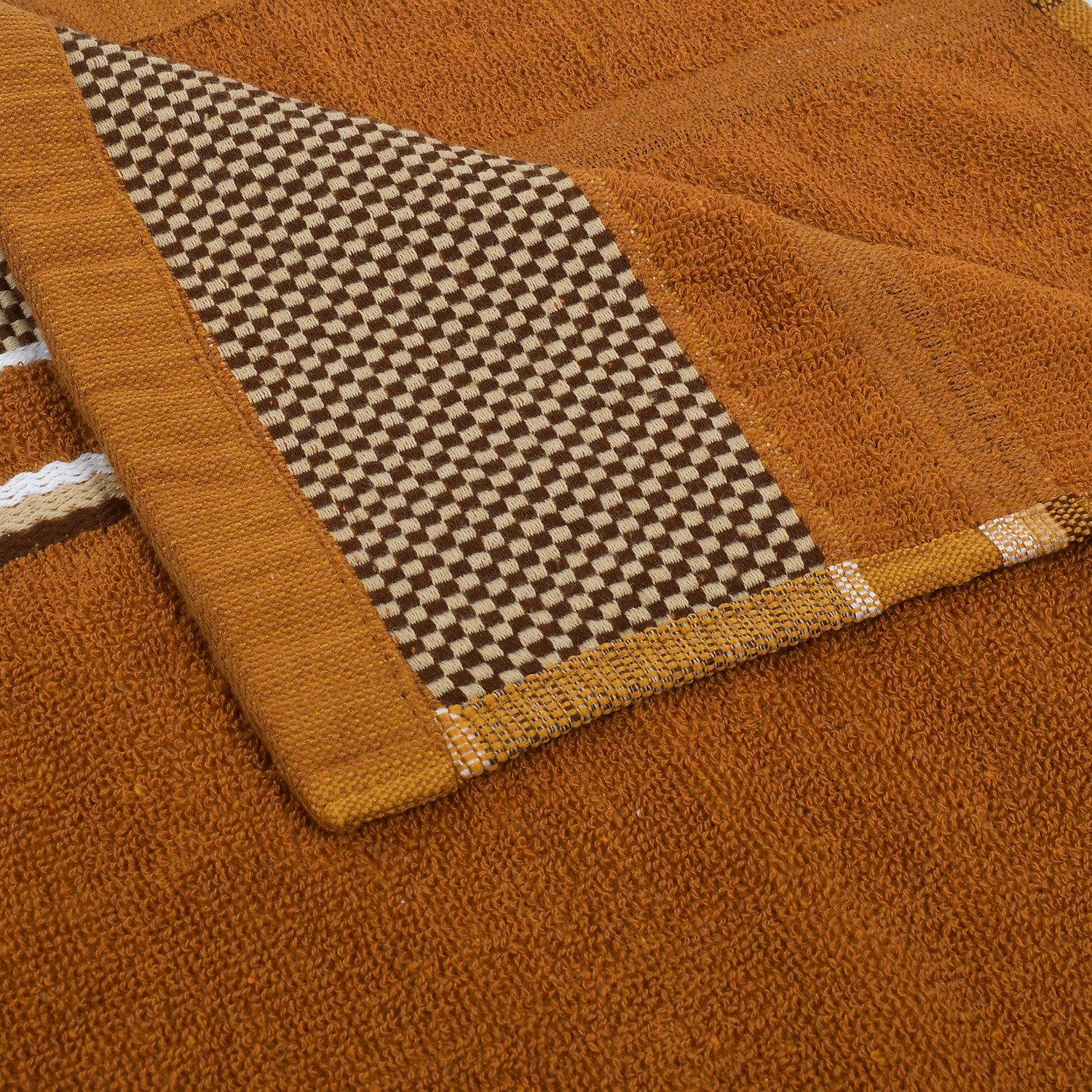 Kuber Industries Luxurious, Soft Cotton Bath Towel With Check Border, 30