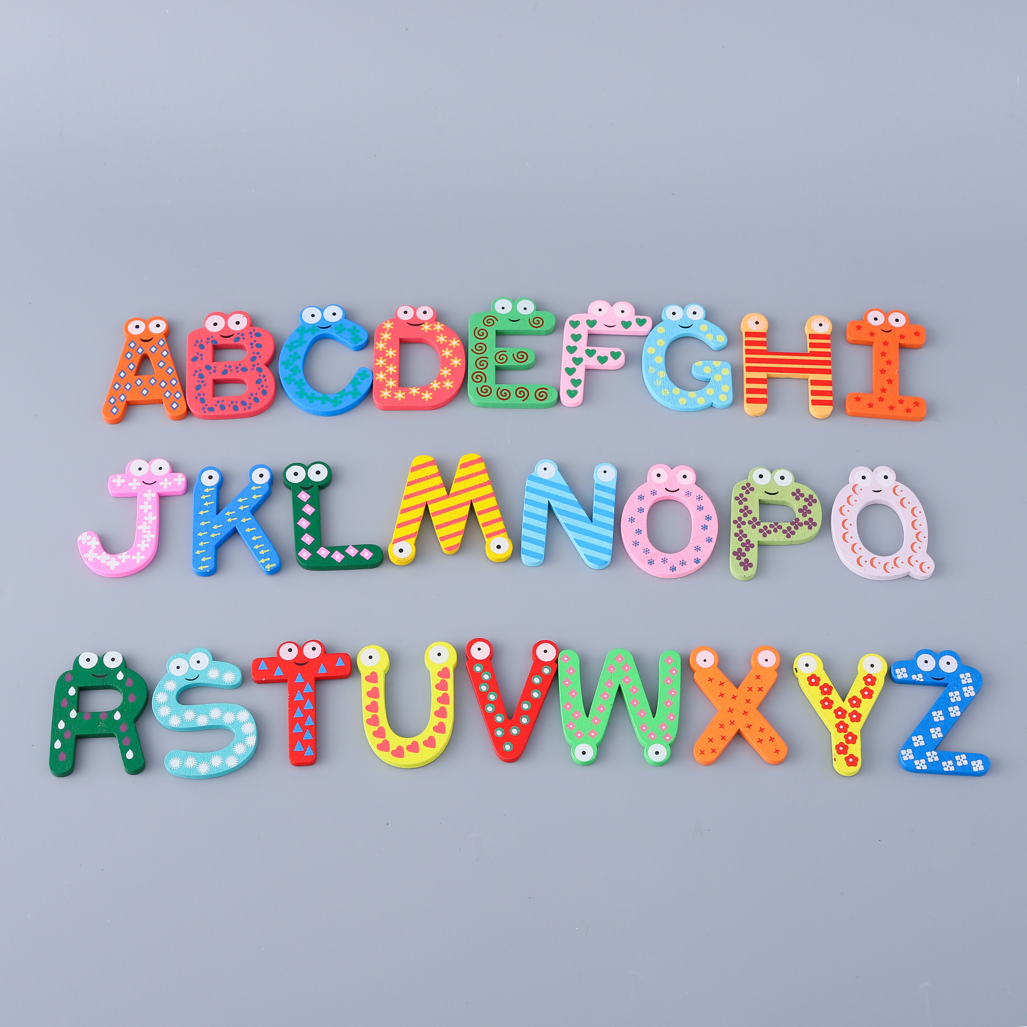 Kuber Industries Magnet Alphabet Stickers | Wooden A-Z Alphabet Letters | Alphabet for Learning-Educational Purpose | Toy for Kids | Fridge Magnet Stickers | TZXY159 | Set of 26 | Multicolor