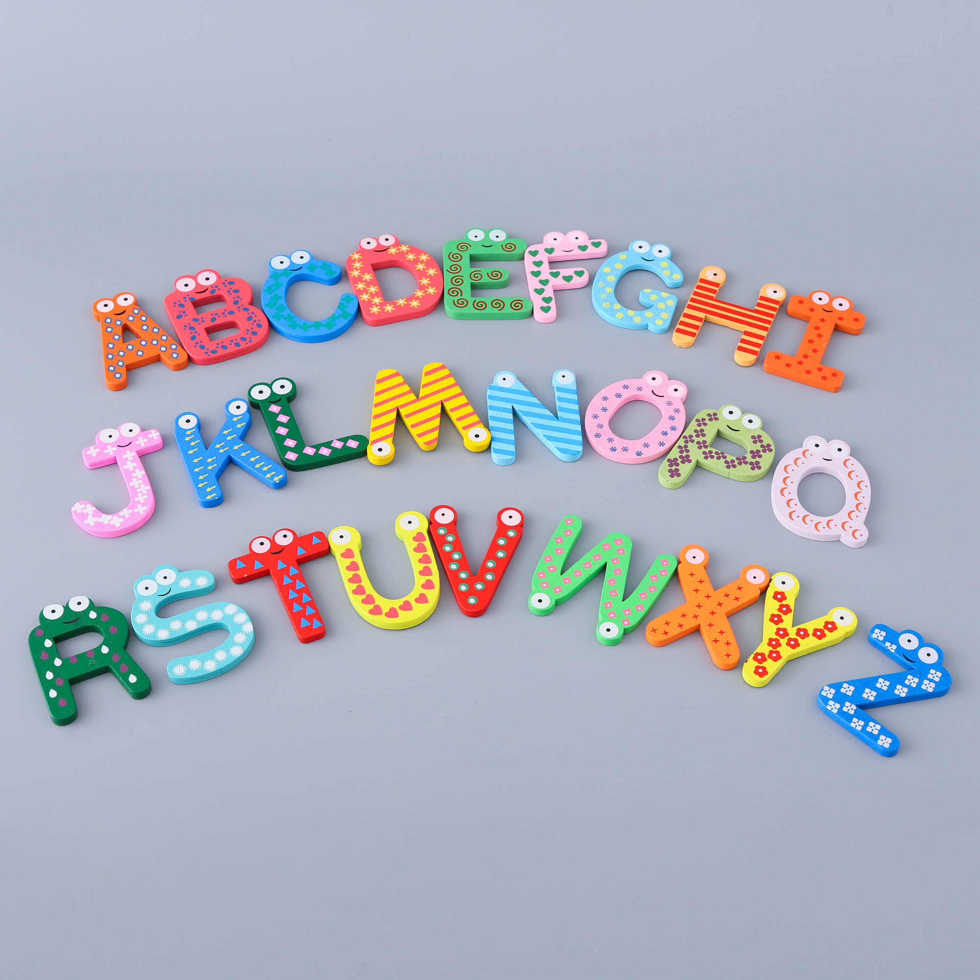 Kuber Industries Magnet Alphabet Stickers | Wooden A-Z Alphabet Letters | Alphabet for Learning-Educational Purpose | Toy for Kids | Fridge Magnet Stickers | TZXY159 | Set of 26 | Multicolor