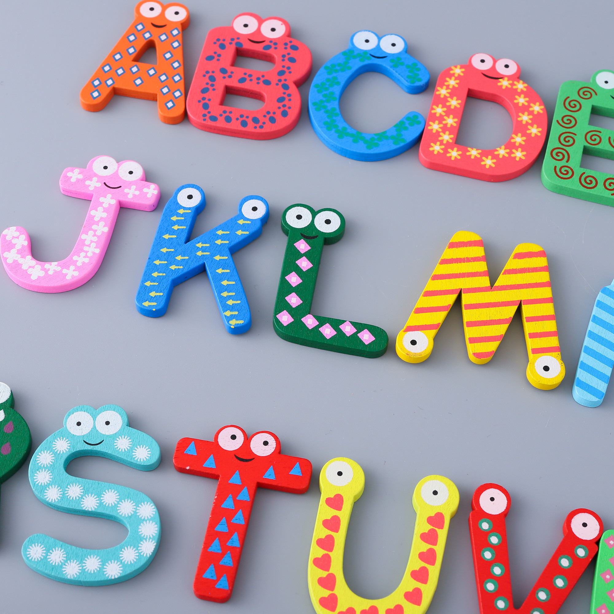 Kuber Industries Magnet Alphabet Stickers | Wooden A-Z Alphabet Letters | Alphabet for Learning-Educational Purpose | Toy for Kids | Fridge Magnet Stickers | TZXY159 | Set of 26 | Multicolor