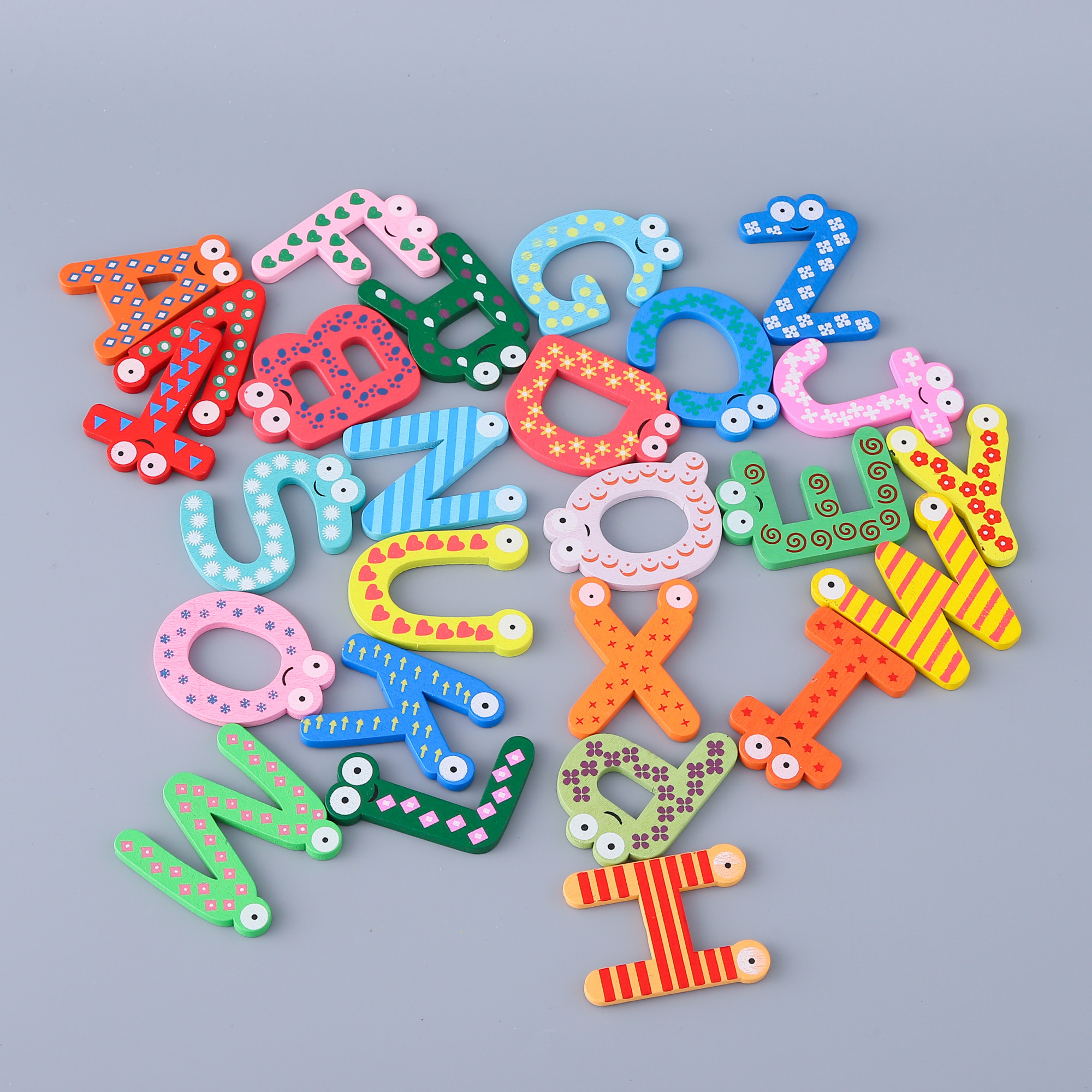 Kuber Industries Magnet Alphabet Stickers | Wooden A-Z Alphabet Letters | Alphabet for Learning-Educational Purpose | Toy for Kids | Fridge Magnet Stickers | TZXY159 | Set of 26 | Multicolor