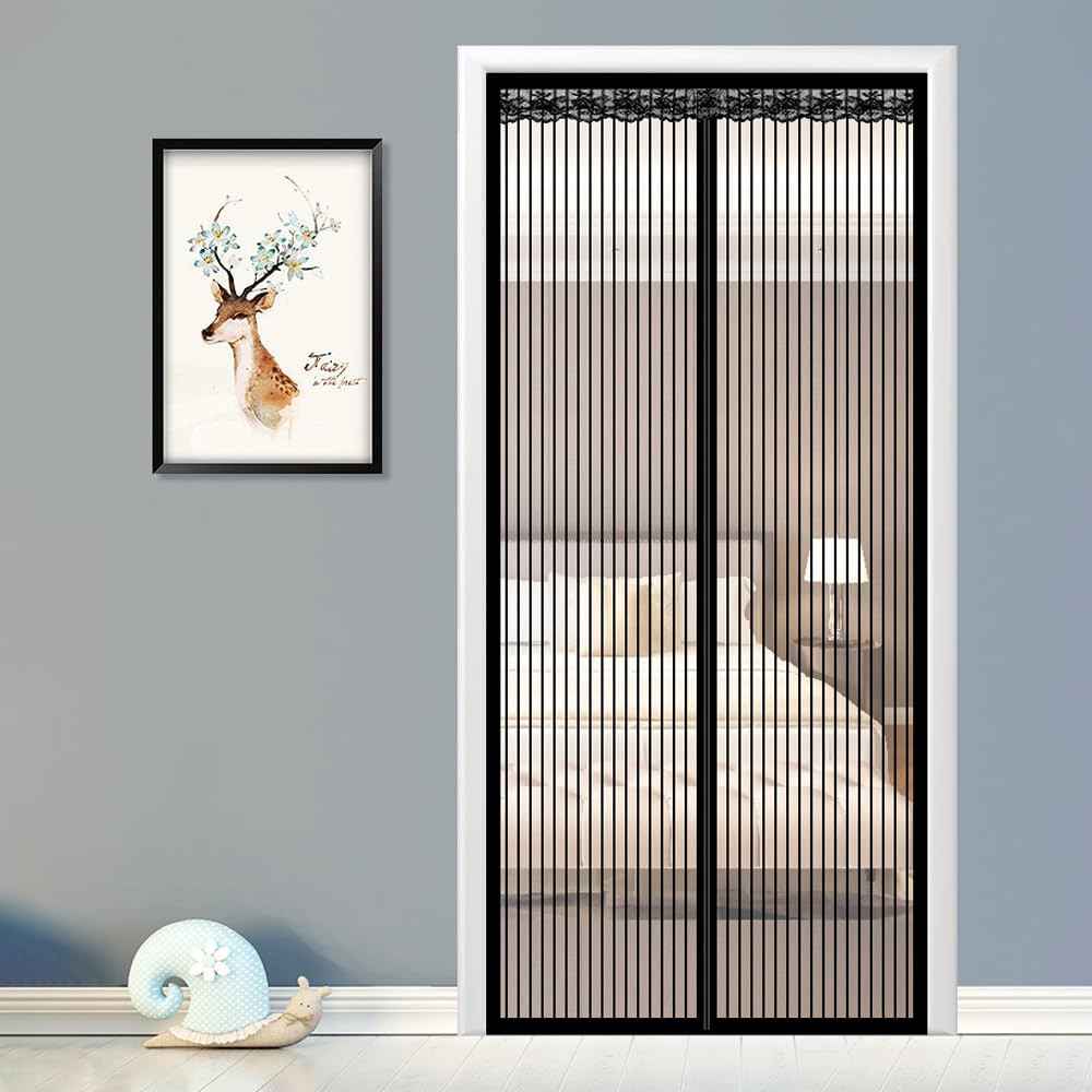 Kuber Industries-Magnetic Mosquito Net-JL220110BL-Black