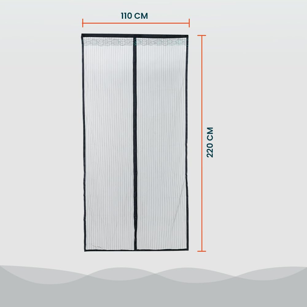 Kuber Industries-Magnetic Mosquito Net-JL220110BL-Black