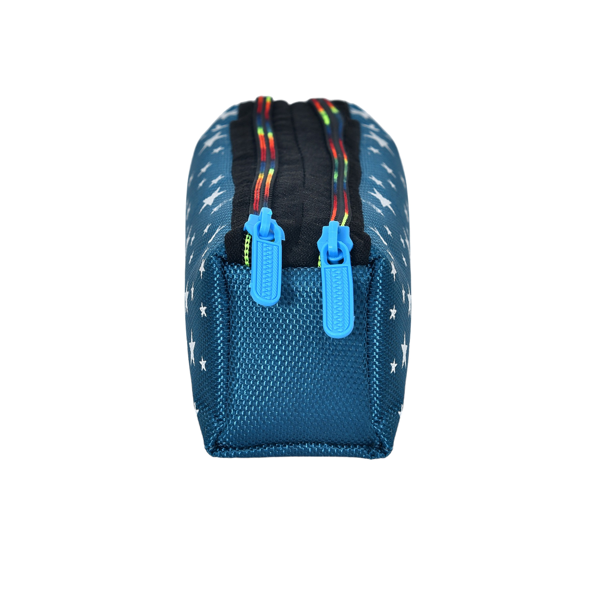 Kuber Industries Makeup Pouch | Rexine Cosmetic Pouch | Jewellery Utility Pouch | Toiletry Pouch for Girls | Travel Makeup Pouch for Girls | Storage Makeup Bag | Star Makeup Pouch |Blue