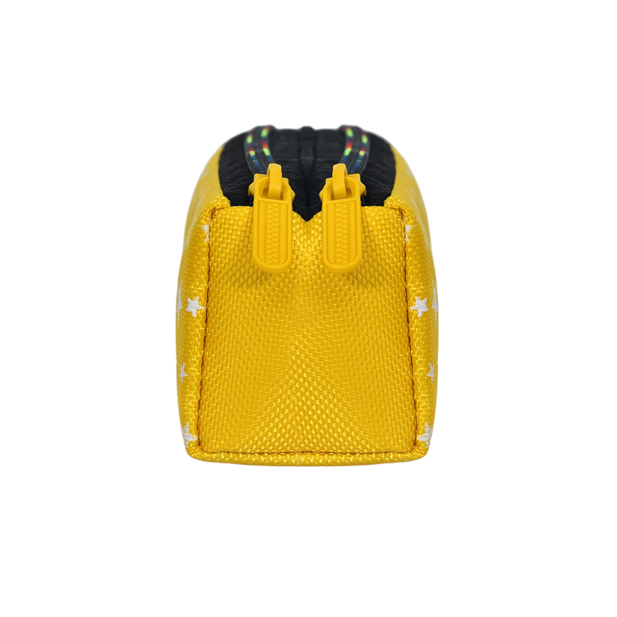 Kuber Industries Makeup Pouch | Rexine Cosmetic Pouch | Jewellery Utility Pouch | Toiletry Pouch for Girls | Travel Makeup Pouch for Girls | Storage Makeup Bag | Star Makeup Pouch | Yellow