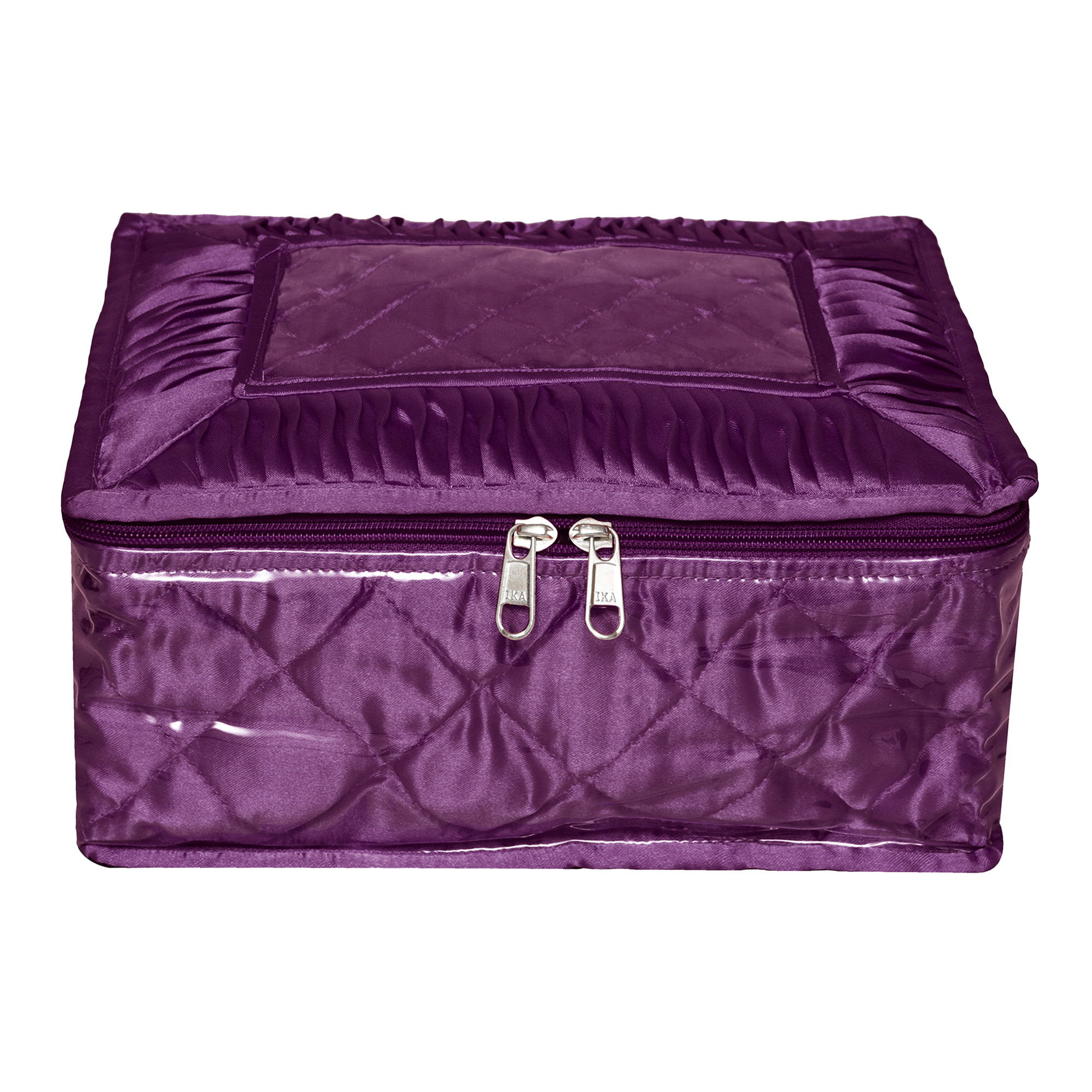 Kuber Industries Makeup Storage Bag  Vanity Organizer  Locker Makeup Kit  Cosmetic Organizer for Travel  Makeup Kit for Woman  12 Detachable Pouch  Frill Jewellery Organizer  Purple