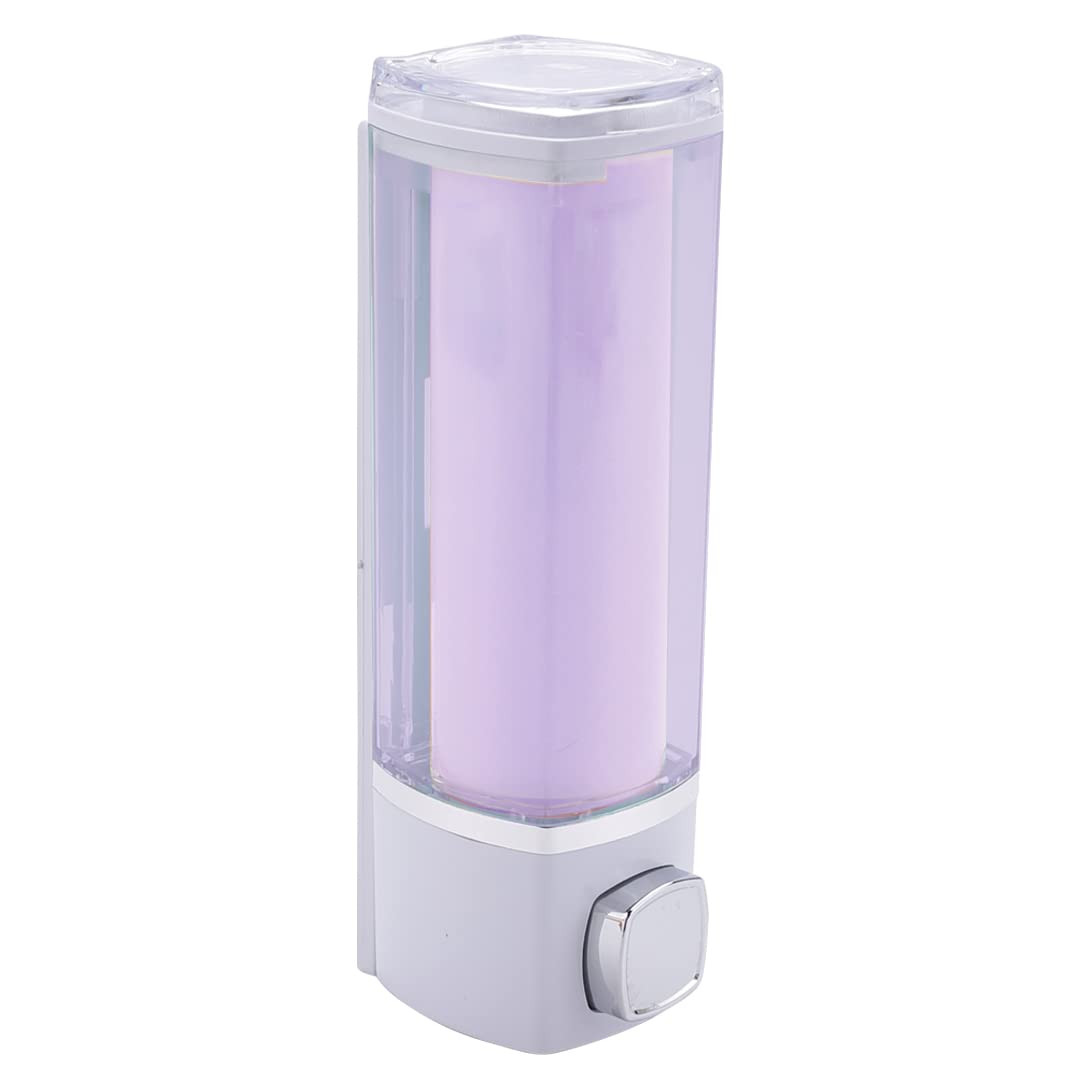 Kuber Industries Manual Shampoo & Soap Dispenser | Wall Mounted | Soap Dispenser for Kitchen & Bathroom | Refillable, Lightweight & Durable | Easy to Clean | Purple Color