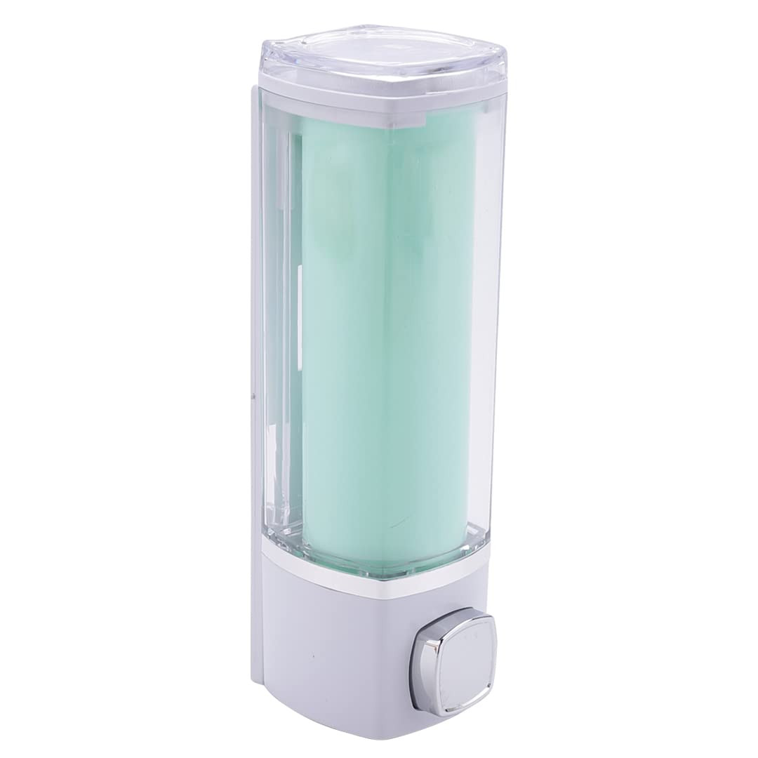 Kuber Industries Manual Shampoo & Soap Dispenser | Wall Mounted | Soap Dispenser for Kitchen & Bathroom | Refillable, Lightweight & Durable | Easy to Clean | Green Color