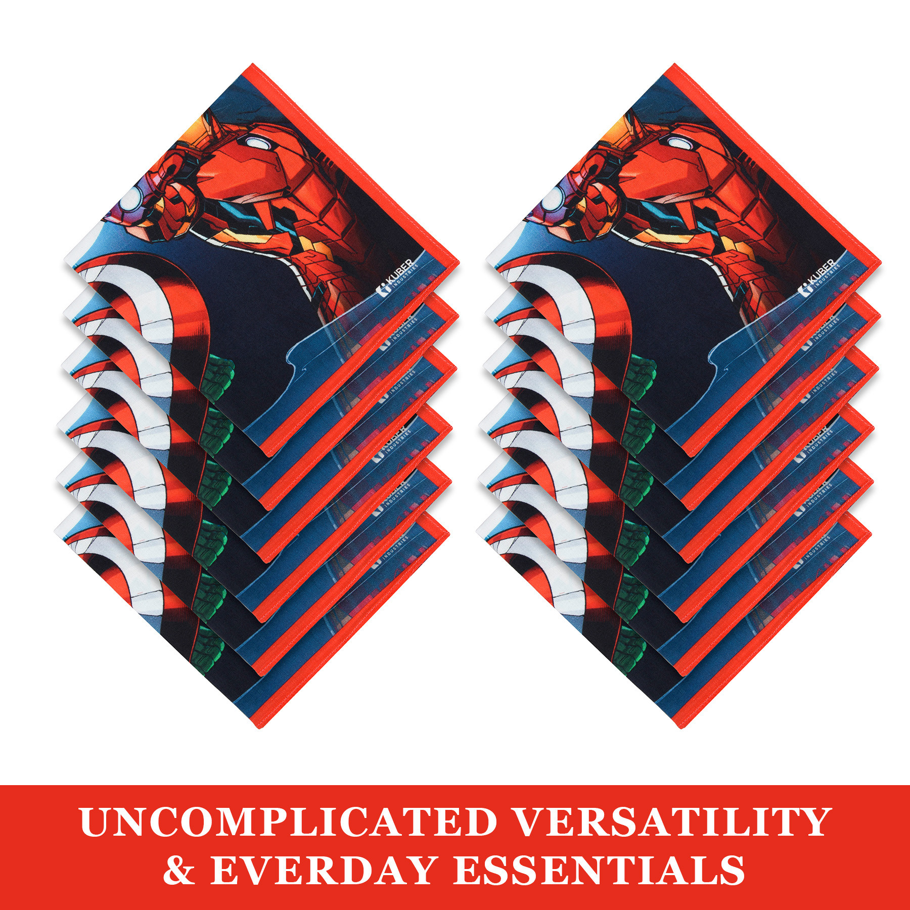 Kuber Industries Marvel Avenger Team Handkerchiefs | Cotton Handkerchiefs for Boys | Handkerchiefs for Girls | Rumal for Boys & Girls | Hankies for Gifting |Multicolor