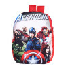 Kuber Industries Marvel Avengers Plush Backpack|2 Compartment Velvet School Bag|Durable Toddler Haversack For Travel,School with Zipper Closure (Red)
