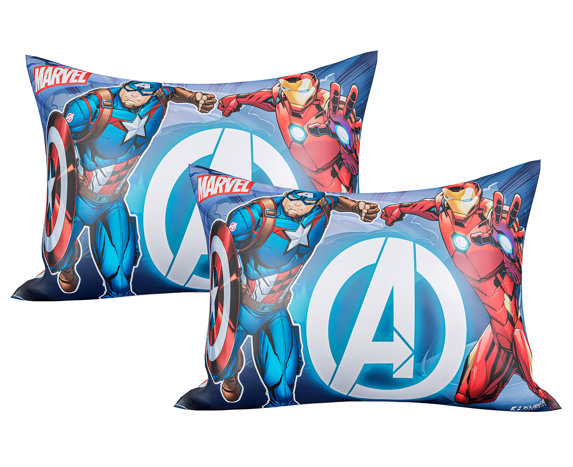 Kuber Industries Marvel Avengers Print Baby Pillow|Polyester Super soft Kids Pillow for Sleeping & Travel,12 x 18 Inch,(Sky Blue)