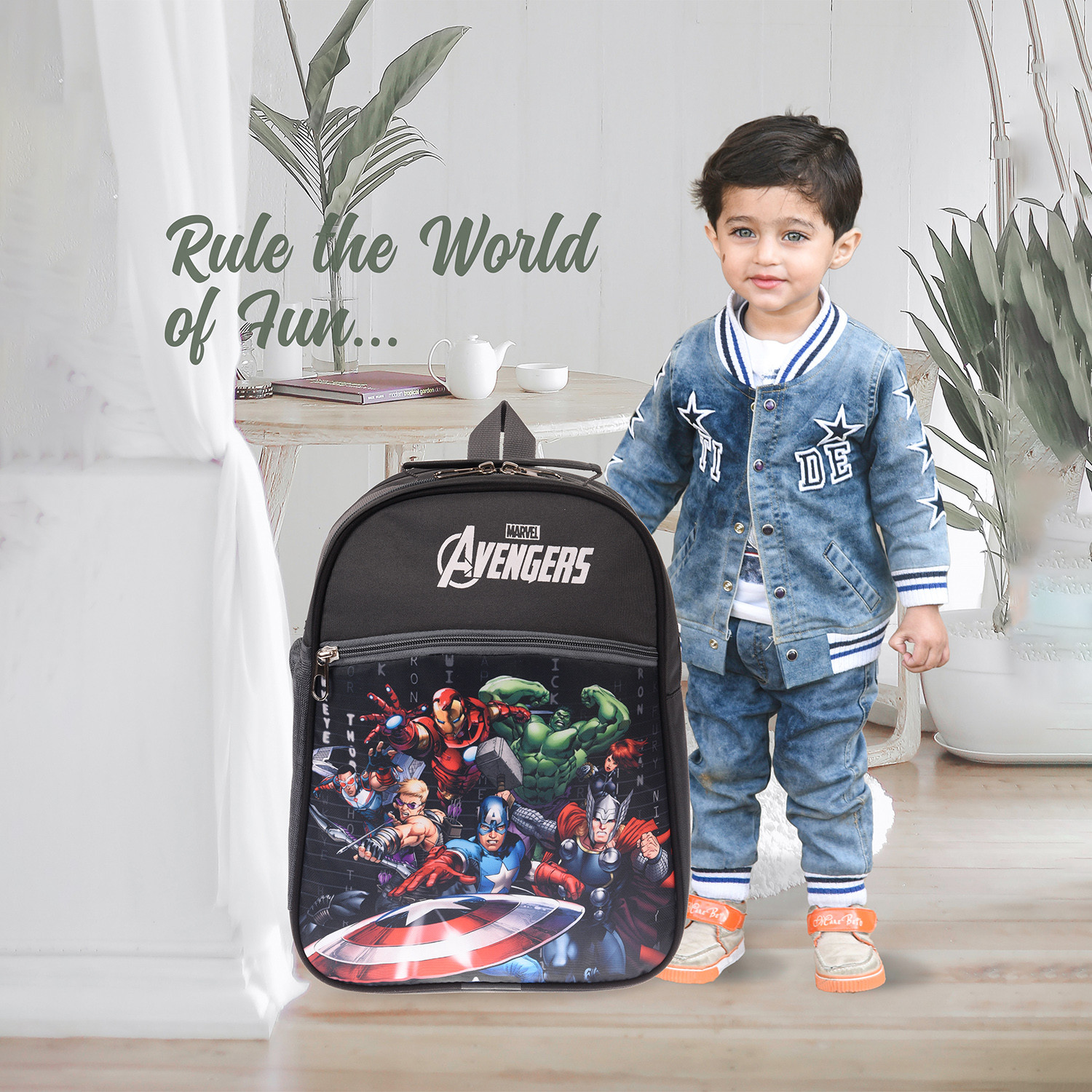 Kuber Industries Marvel-Avengers School Bag  Kids School Bags  Student Bookbag  Spacious School Bag  School Bag for Girls  Boys  School Backpack for Kids  3 Compartments School Bag  Gray