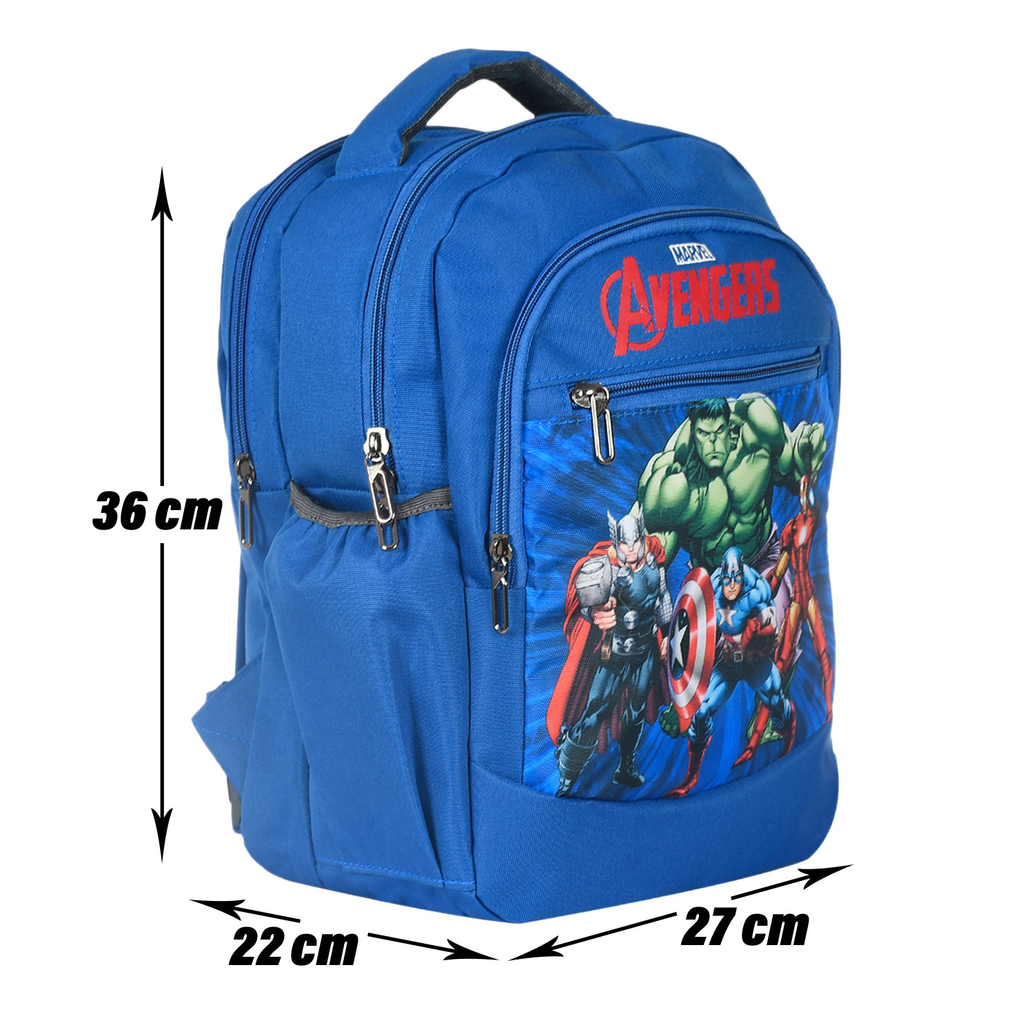 Kuber Industries Marvel-Avengers School Bag | Kids School Bags | Student Bookbag | Spacious School Bag | School Bag for Girls & Boys | School Backpack for Kids | 4 Compartments School Bag | Blue
