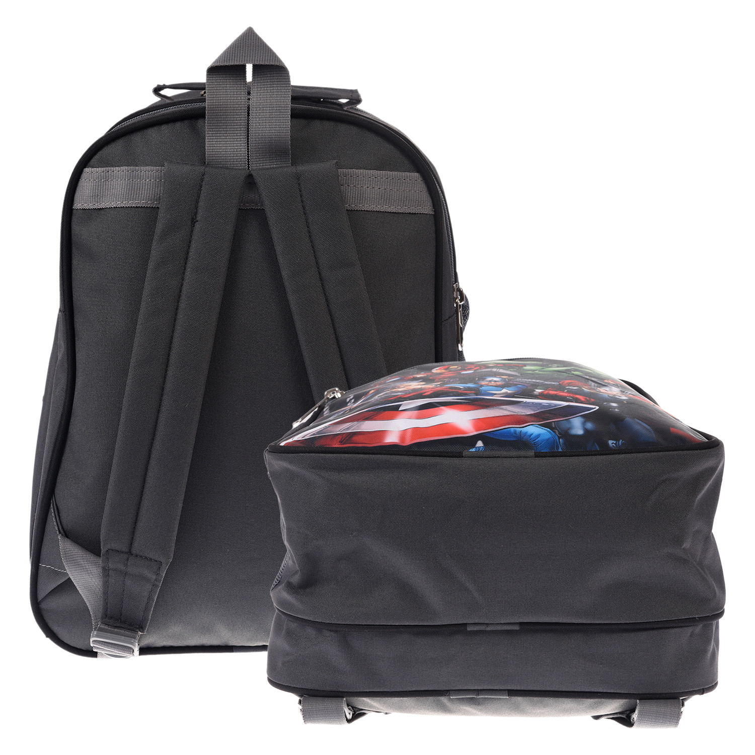 Kuber Industries Marvel-Avengers School Bag | Kids School Bags | Student Bookbag | Spacious School Bag | School Bag for Girls & Boys | School Backpack for Kids | 3 Compartments School Bag | Gray