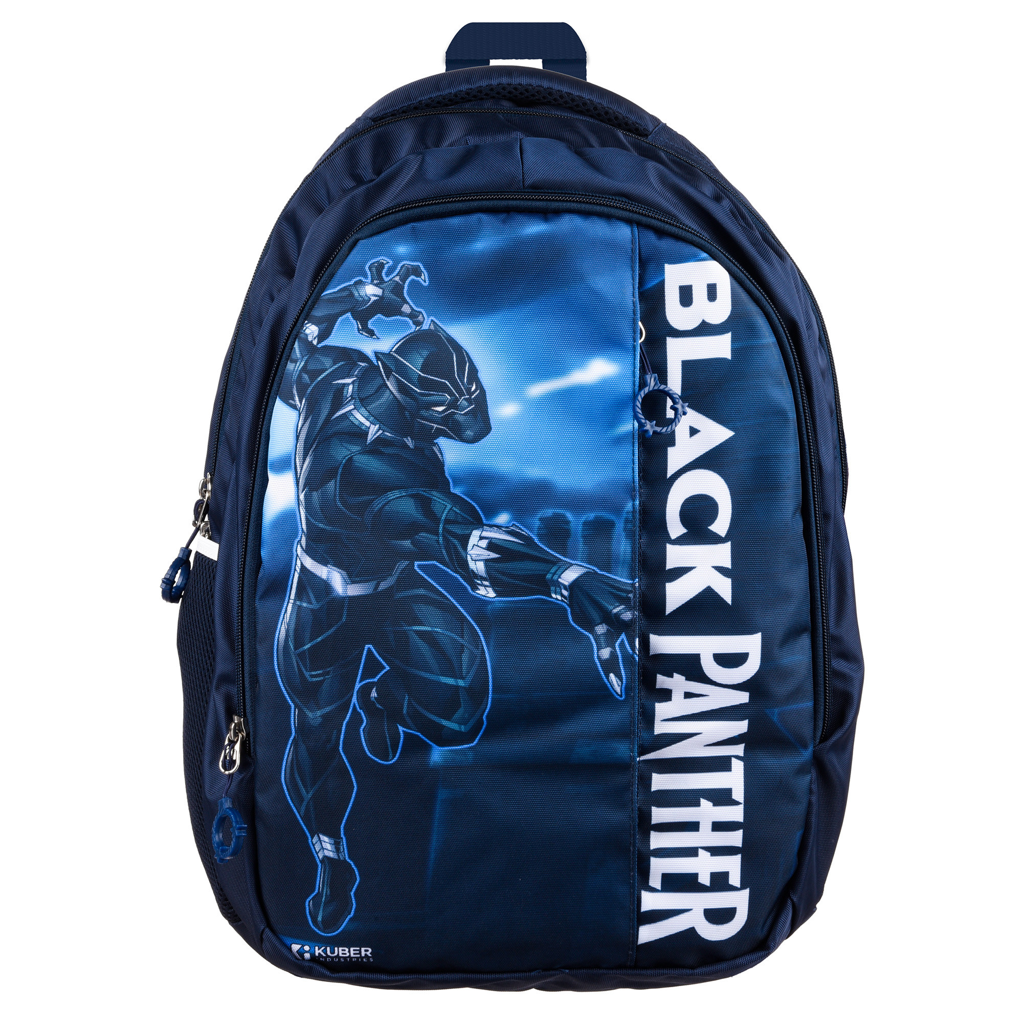 Kuber Industries Marvel Black Panther School Bags  Kids School Bags  Collage Bookbag  Travel Backpack  School Bag for Girls  Boys  School Bag with 5 Compartments  Include Bag Cover  Blue