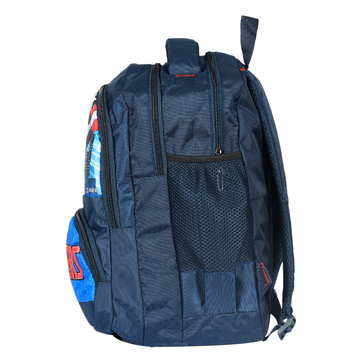Kuber Industries Marvel Captain America Print School Bag for Kids|Stylish Backpacks for Kids|Rexine Waterproof Shoulder Straps Bag (Blue)