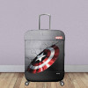 Marvel Captain America Shield Luggage Cover | Polyester Travel Suitcase Cover | Washable | Stretchable Suitcase Protector | 18-22 Inch | | Gray