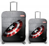 Kuber Industries Marvel Captain America Shield Luggage Cover|Polyester Travel Suitcase Cover|Washable|Stretchable Suitcase Cover|18-22 Inch-Small|26-30 Inch-Large|Pack of 2 (Gray)