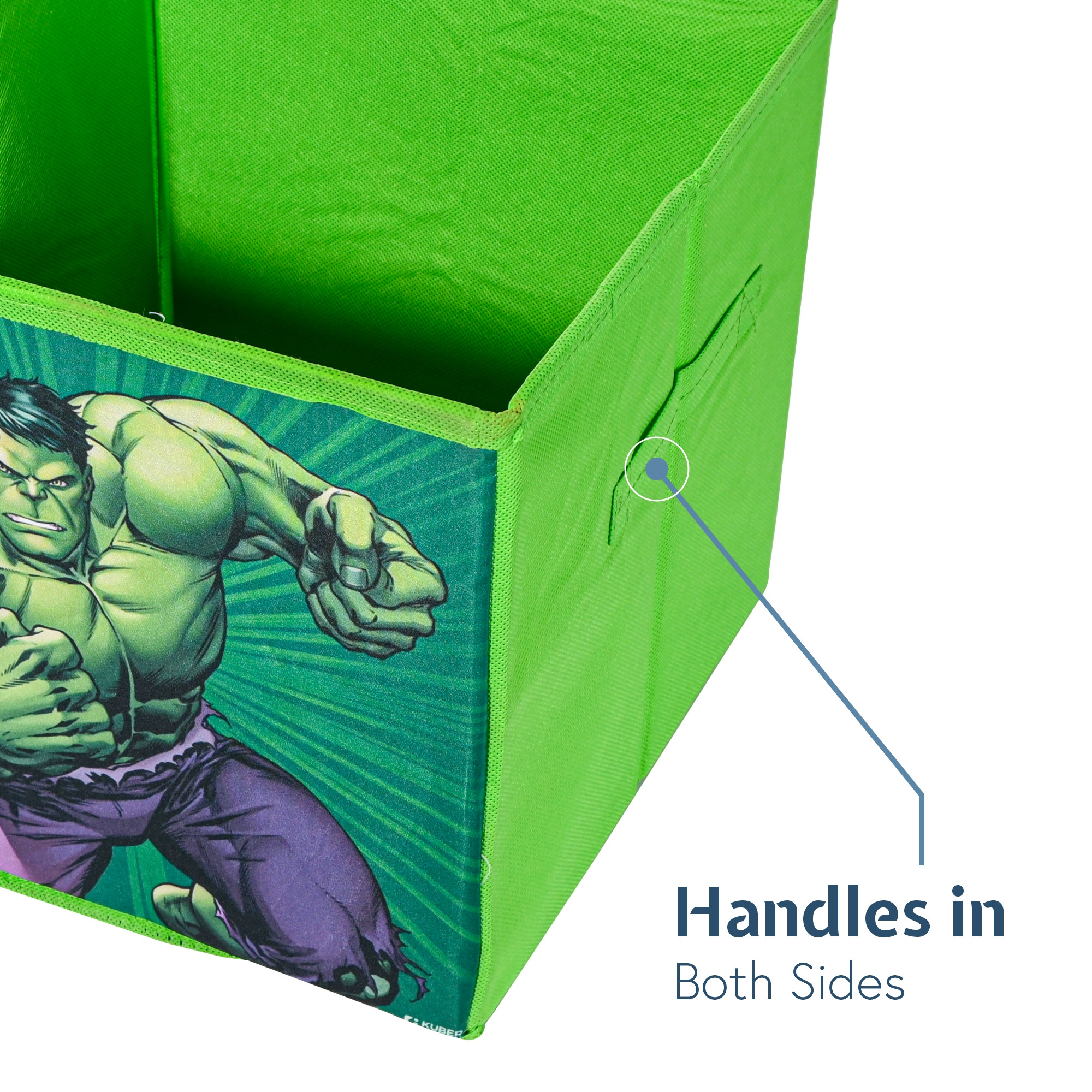 Kuber Industries Marvel Hulk Large Square Storage Box for Clothes  Foldable Wardrobe Organizer For Toys  Baby Clothes  DrawerCloset Storage Organizer with Handle  Green