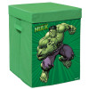 Kuber Industries Marvel Hulk Print Foldable Laundry Basket|Clothes Storage Basket With Handle &amp; Lid,60 Ltr.(Green)