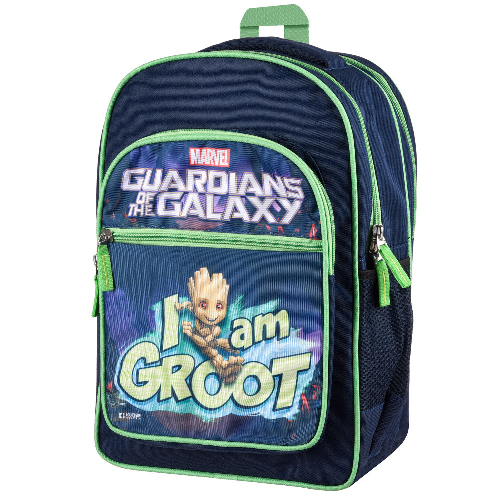 Kuber Industries Marvel I am Groot School Bags | Kids School Bags | Student Bookbag | Travel Backpack | School Bag for Girls &amp; Boys | School Bag with 4 Compartments | Navy Blue