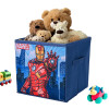 Marvel Ironman Large Square Storage Box for Clothes | Foldable Wardrobe Organizer For Toys &amp; Baby Clothes | Drawer/Closet Storage Organizer with Handle | Navy Blue